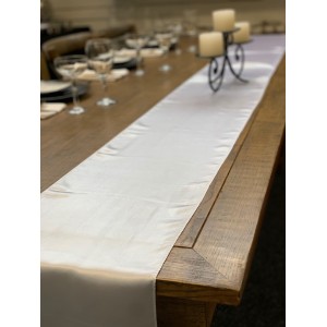 Table Runner, Satin 2.6m, White